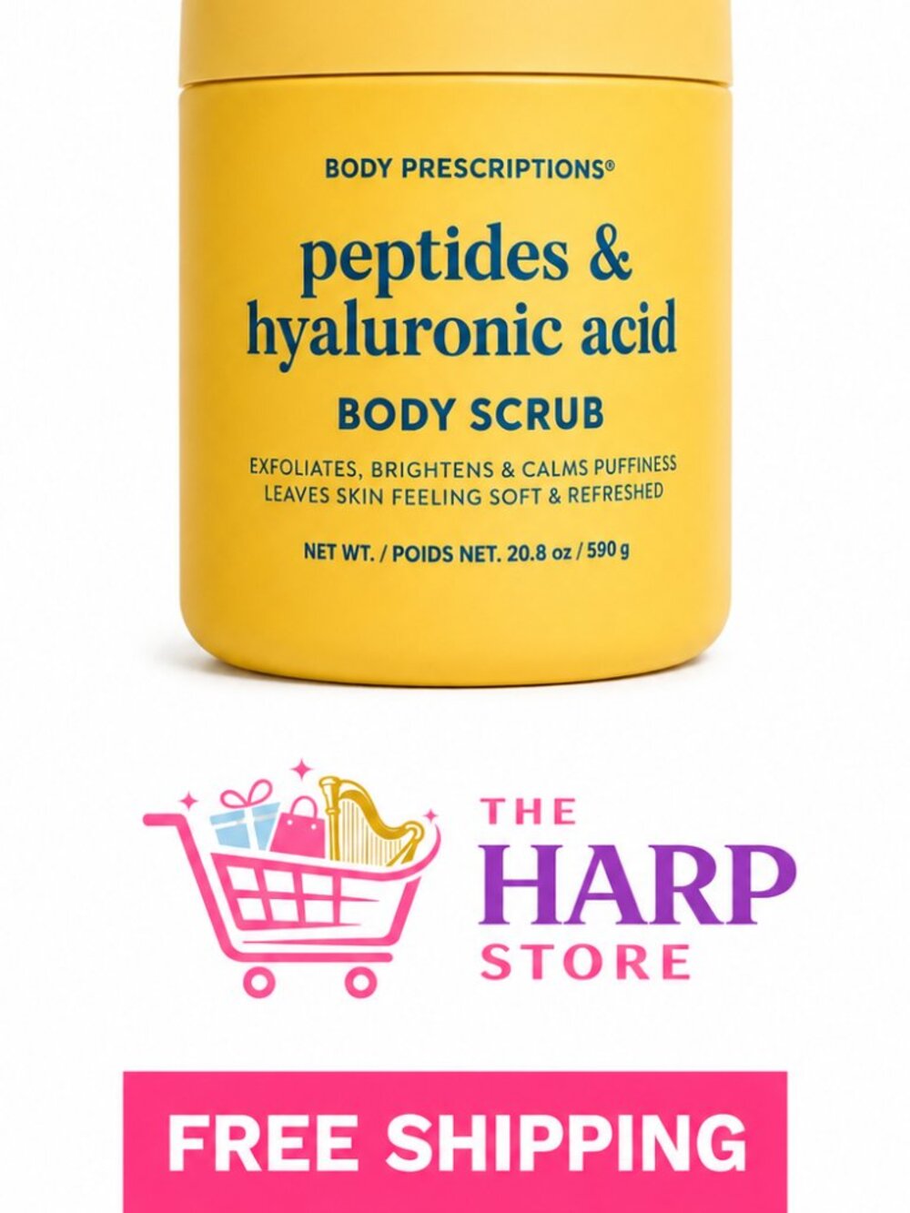 Body Prescriptions Peptides & Hyaluronic Acid Body Scrub Exfoliating Hydrating